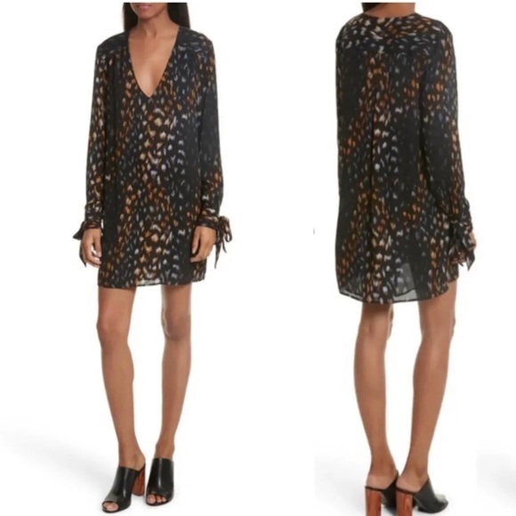 Equipment True Black Multi Geometric Bree silk Dress size extra small‎ - Picture 3 of 12